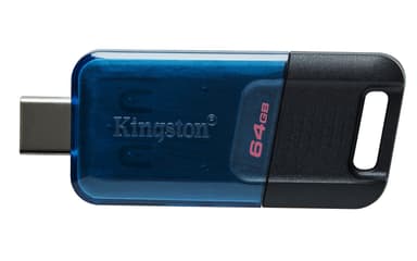 Kingston DataTraveler 80 M 64GB USB Type-C Zwart, Blauw