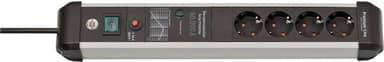 Brennenstuhl 1391010400 power uitbreiding 3 m 4 AC-uitgang(en) Binnen Zwart, Zilver 