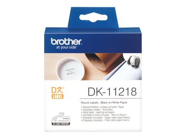 Brother Runda Etiketter Papper 24mm Svart/Vit 