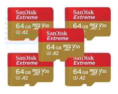 SanDisk Extreme Microsd/sd-card 170/80mb 64gb + Adapter #kit 64GB MicroSDXC UHS-I