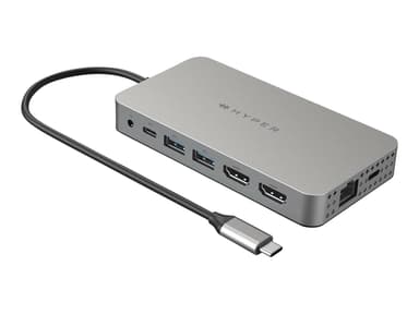 Hyper HDM1H laptop dock & poortreplicator USB 3.2 Gen 1 (3.1 Gen 1) Type-C Roestvrijstaal USB-C 3.2 Gen 1 (3.1 Gen 1)