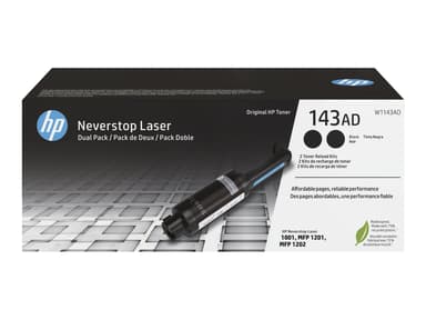 HP Toner Svart Reload 143AD 2.5K - Neverstop 2-Pack 