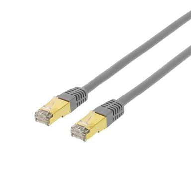 Deltaco S/FTP Cat7 patchkabel 25m LSZH (halogenfri), grå RJ-45 Cat 7 25m Grå