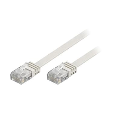 Deltaco U/utp Cat.6 Unshielded Rj45 7m White Flat RJ-45 Cat6 7m Hvit