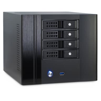 Inter-Tech SC-4004 4-Bay Mini-ITX NAS Case Small Form Factor (SFF) Musta