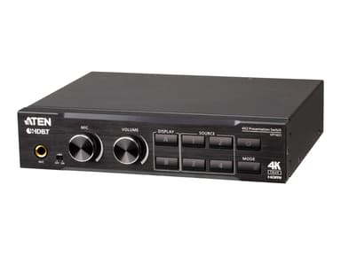 Aten 4 x 2 True 4K Matrix Switch voor presentaties met schalen, DSP en HDBaseT-Lite 