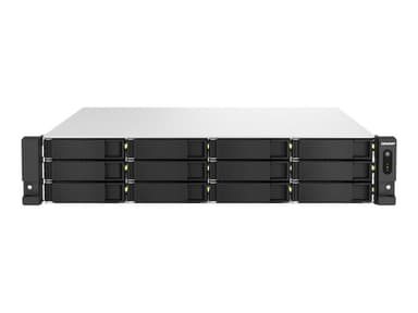 QNAP TS-h1887XU-RP NAS Teline ( 2U ) Intel Xeon E E-2334 16 GB DDR4 0 TB QuTS hero musta, Valkoinen 