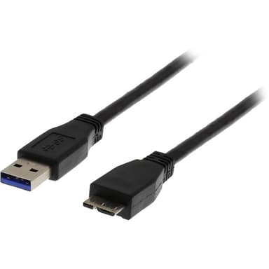 Deltaco USB3-020S 2m USB-A USB-A, Micro USB-B Musta