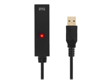 Deltaco USB2-EX7M 7m USB A USB A Sort