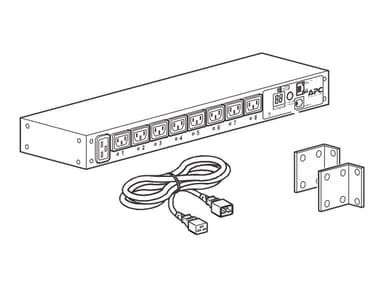 APC AP7921B grenuttag 8 AC-utgångar 0U/1U Svart 