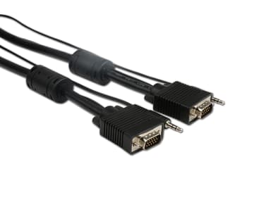 Prokord HD15 5.0m m-m. 3.5mm 5m VGA, 3,5mm VGA, 3.5mm Zwart