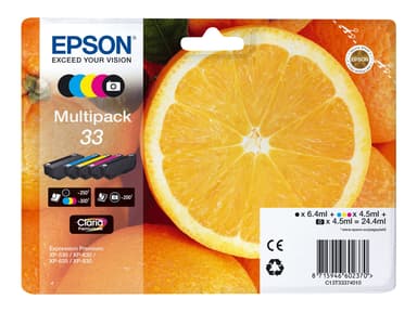 Epson Blæk Multipak (B/C/M/Y/PB) Claria Premium 33 - XP-530