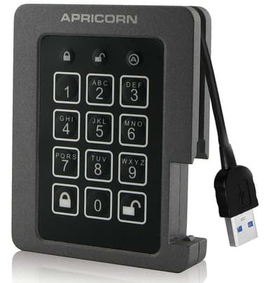 Apricorn Padlock 1TB SSD USB-A Musta