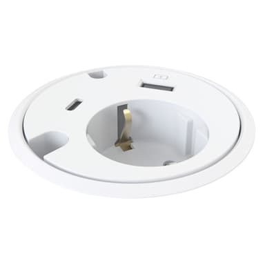 Forming Function Powerdot 1xPower 1xUSB 1xUSB-C 2xFeed Through White 