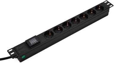 Prokord 19" Powersocket 7Xoutlets 2M Black V/a Meter 