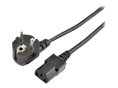 Prokord Power Cord Pc Power C13 Output 3.0m Angled Black 3m CEE7/7 C13 Sort