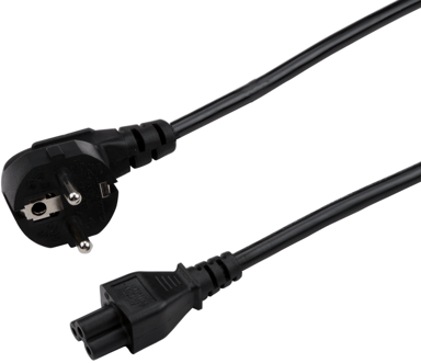 Prokord Power Cord 3-pin - Laptop 2.0m Dk 2m CEE7/7 C5 Sort