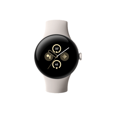 Google Pixel Watch 2 LTE Polished Silver Case Porcelain Band Sølv