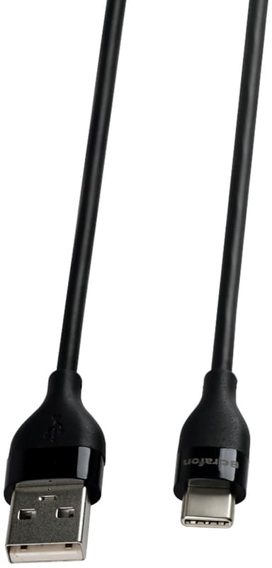 Cirafon Sync/charge cable 2m USB-A USB-C Musta