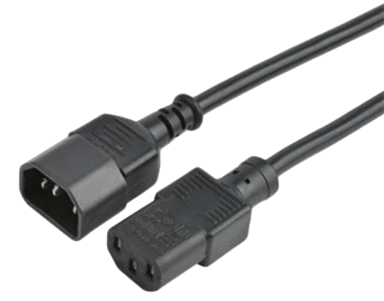 Prokord Strömkabel LSZH 1m C14 C13 Svart