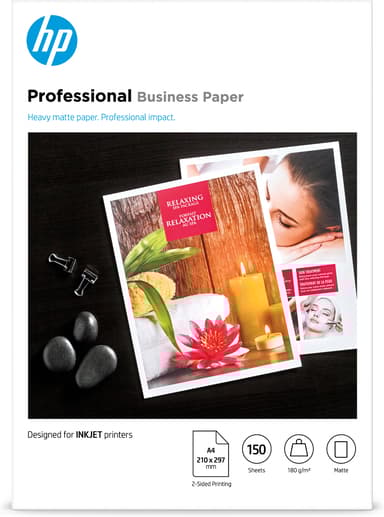 HP Papper Professional Matt A4 180g 150-Ark - InkJet/PageWide 