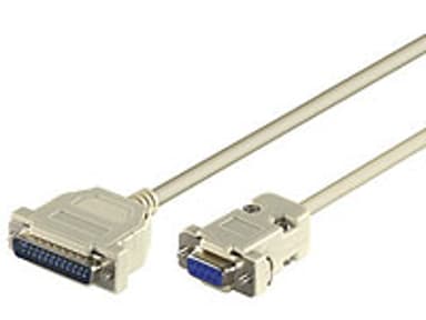 Microconnect Seriell/Parallell Kabel 3m DB-9 DB-25 Grå