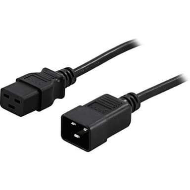 Deltaco DEL-112PA 3m C19 liitin C20 liitin Musta