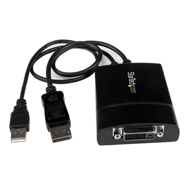 Startech ADAPTER  DISPLAYPORT - DVI DL ACTIVE 0.37m DisplayPort DVI-D Svart