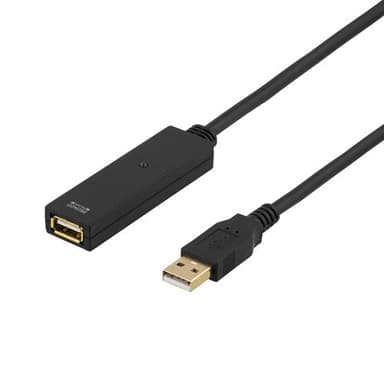 Deltaco USB2-Ex20m 20m USB A USB A Musta