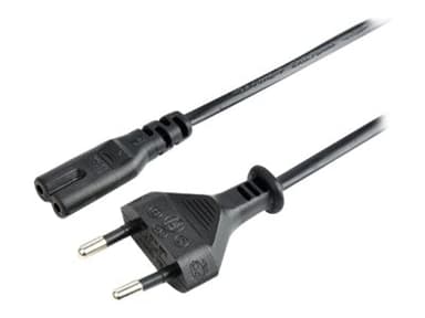 Prokord Power cable 2m CEE7/16 C7 stekker Zwart