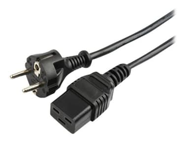 Prokord Power cable 2m CEE7/7 C19 stekker Zwart