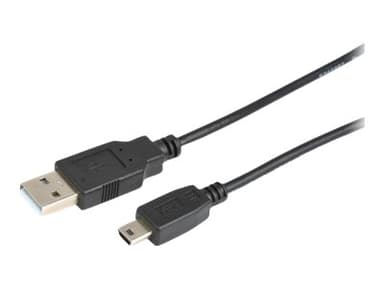 Prokord USB-kabel 1m USB-A Mini USB-B Sort
