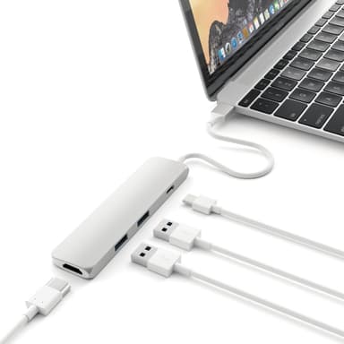 Satechi USB-C MultiPorts-adapter - Silver USB 3.2 Gen 1 (3.1 Gen 1) Type-C