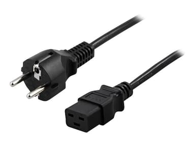Deltaco DEL-109TA 1m CEE7/7 IEC C19 Svart