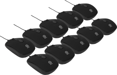 Voxicon Travel Mini M32W 10-Pack USB-A Mus Svart