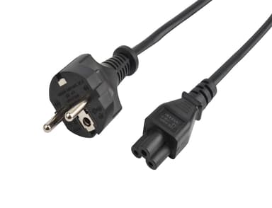 Prokord Strømkabel 1.8m CEE7/7 C5 kopling Sort
