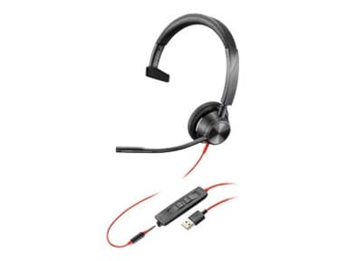 HP Poly Blackwire 3315 USB Type-A Rød Sort
