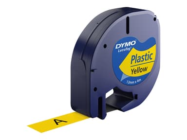 Dymo Tape LetraTag 12mm Plast Gul 