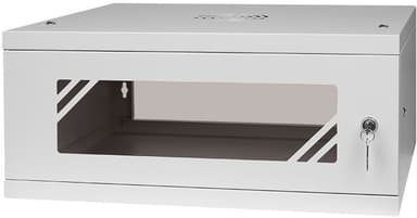 Direktronik Wall Rack 19" 4U 45cm Glass Door Grey 