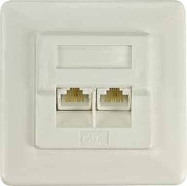 Deltaco Network Wall Outlet 2-port 