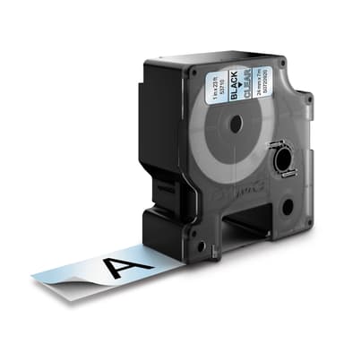 Dymo Tape D1 24mm Zwart/Transparant 