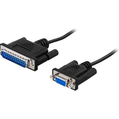 Deltaco DEL-32E-B 3m DB25 DB9 Sort