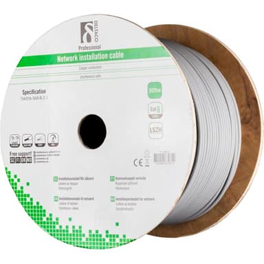 Deltaco Bulkkabel Nej Cat6 305m Grå