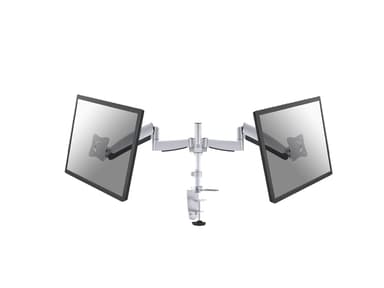 Neomounts Full Motion Dual Desk Mount (clamp & grommet) for two 10-27" Monitor Screens, Height Adjustable (gas spring) 
