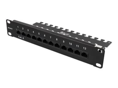 Deltaco Patchpanel Svart Cat6 1U