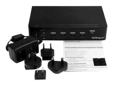 Startech 4-Port DisplayPort KVM Switch With Built-in USB 3.0 Hub 