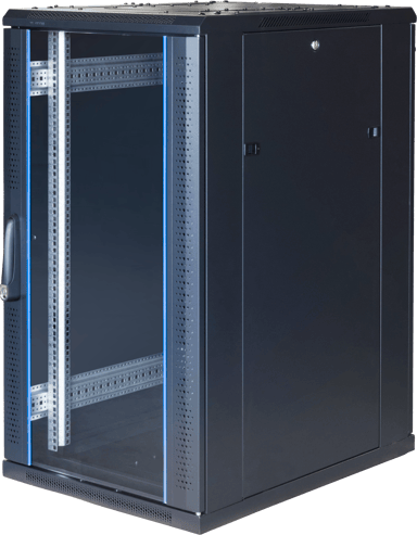 Toten G6 19" Rackskap 22U 600x800 Glass/Perforert Dør 
