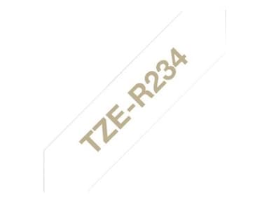 Brother Tape Stof 12mm TZe-R234 Guld/Hvid 