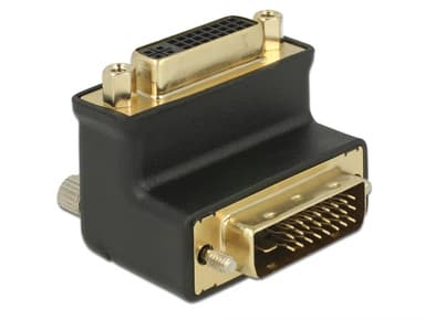 Delock 90 Angled Adapter 24+1 Male To 24+5 Female Black DVI-D DVI-I