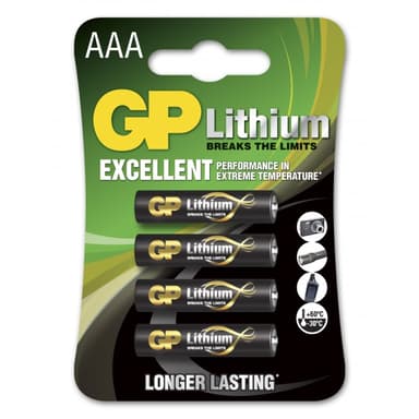 GP Batteri Lithium AAA/LR03 4-pk